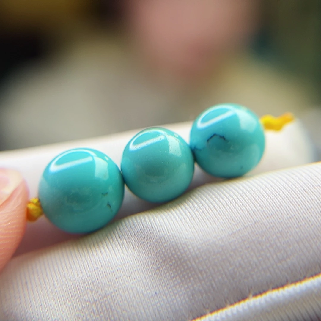 绿松石珠宝奇石未镶嵌8.5腰珠