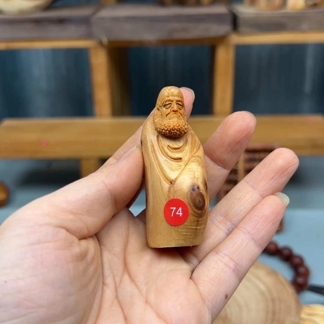 心***火木崖柏木摆件手把件，