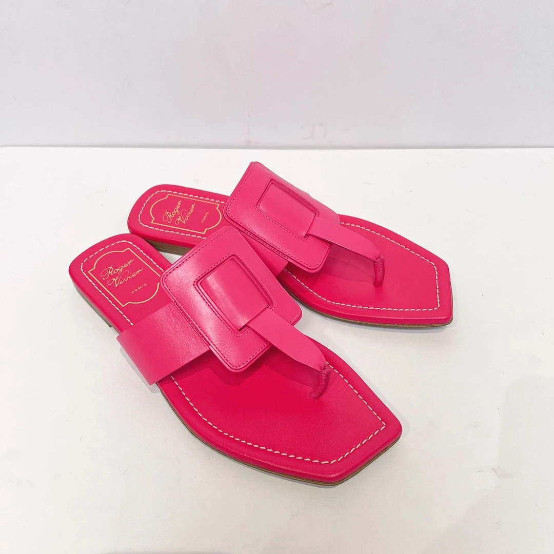 95新 Roger Vivier/罗杰·维威耶 蔚蓝/凉拖/38.5码/LZ0425HQ021