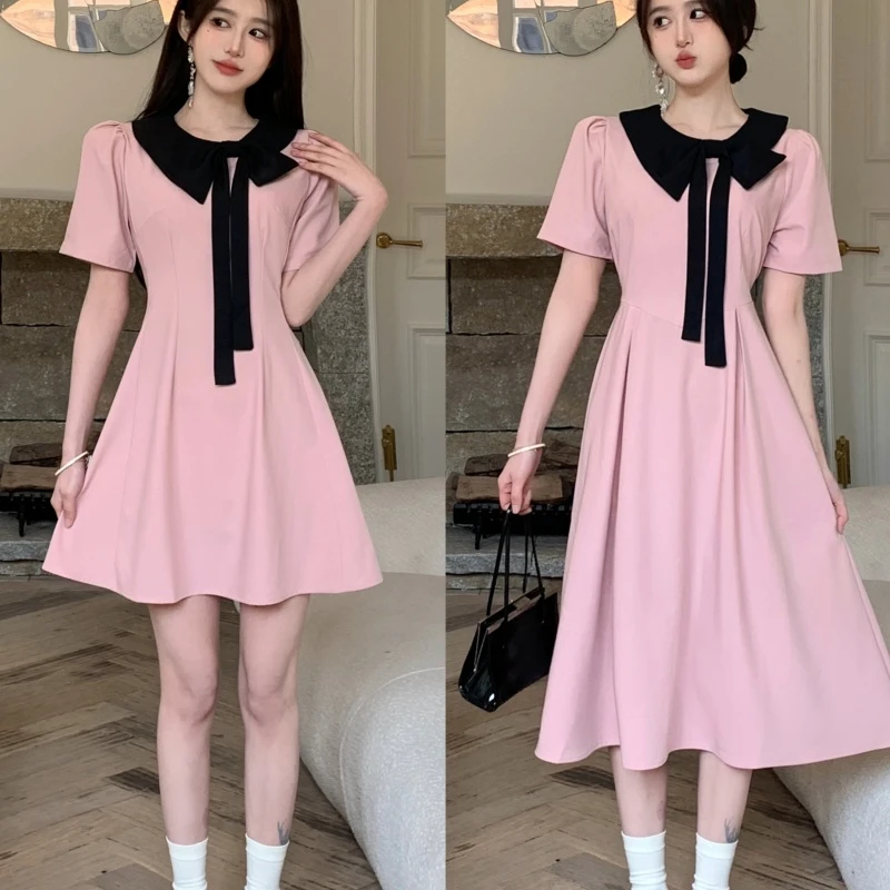 （80-200斤）法式甜美连衣裙女显瘦A字裙夏季梨形身材垂感裙子1869