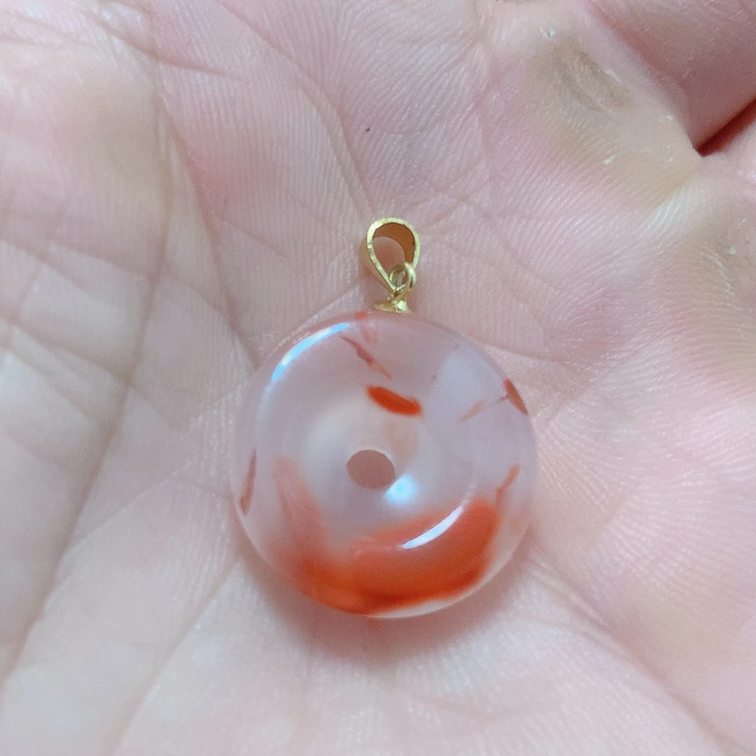 南红玛瑙银S925镶嵌吊坠(不含链)