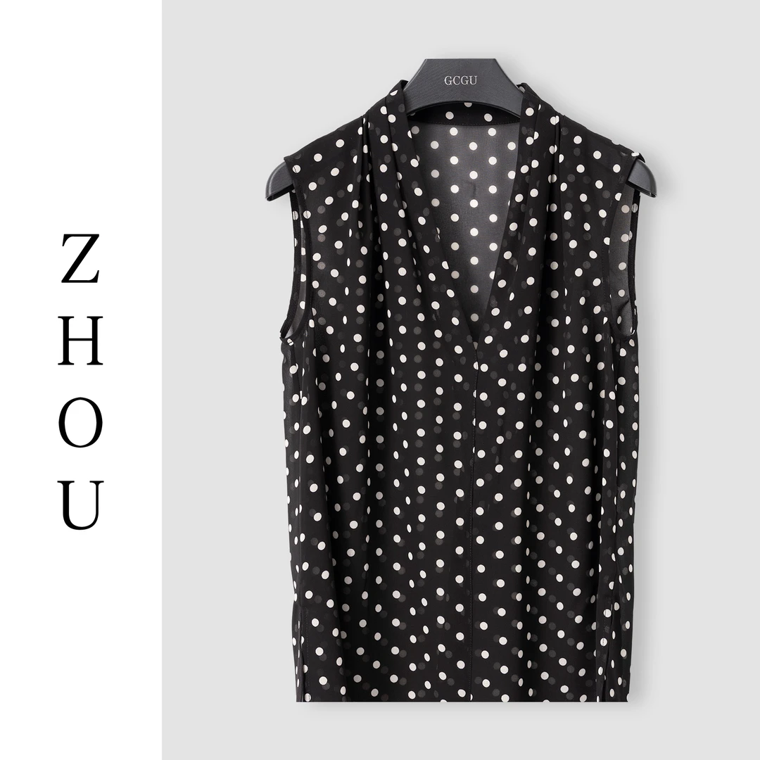 （周哥甄选）黑色波点上衣-24279