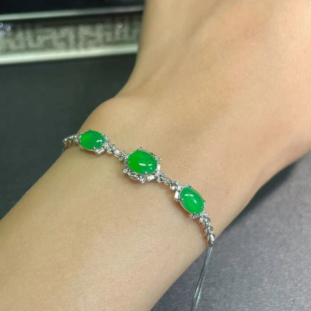 18k金镶嵌缅甸A货翡翠