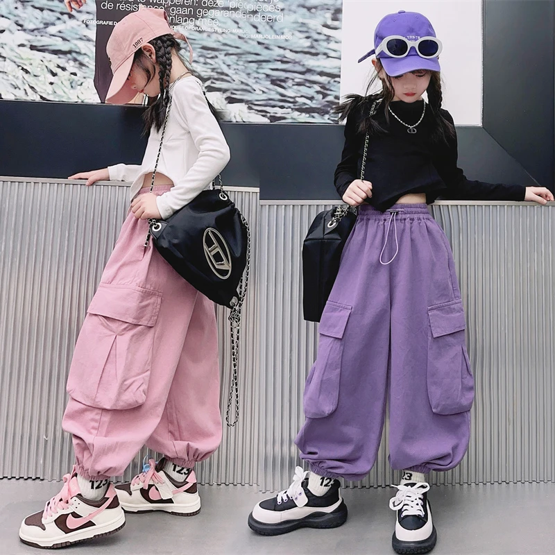 女童套装春秋中大童洋气2025秋季新款时尚打底衫休闲工装裤两件套