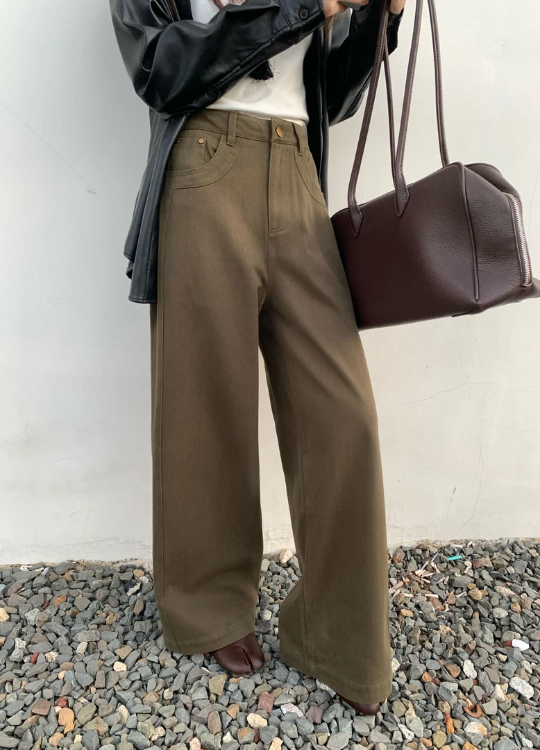 欧货休闲阔腿牛仔裤女2025秋季新款高腰宽松垂感直筒拖地长裤