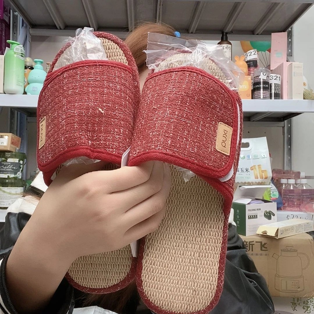 扑家拖鞋39-40红色