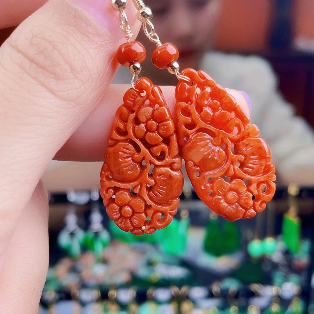 翡翠未镶嵌耳饰饰品