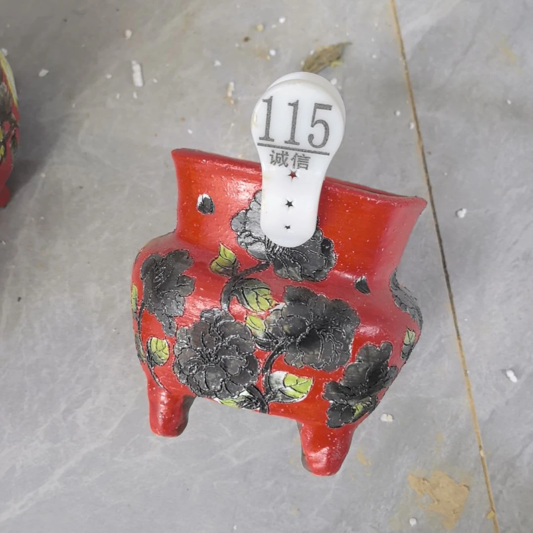 红泥花盆瑕疵处理