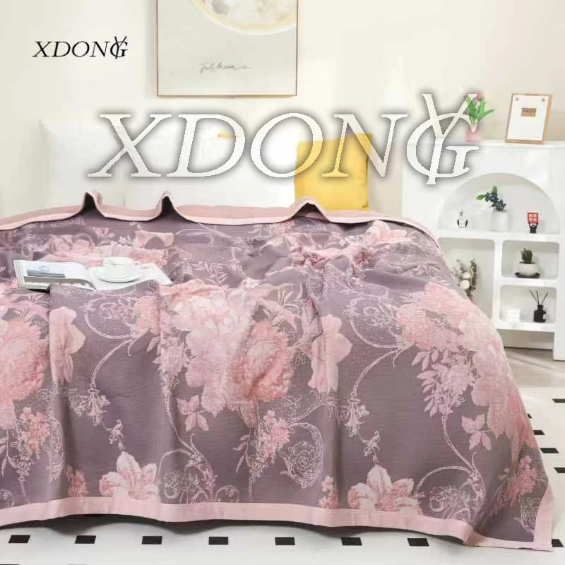 XDONGY(冬云家纺)230*250加大 如花似月粉色 轻盈云 雕触 感 毯