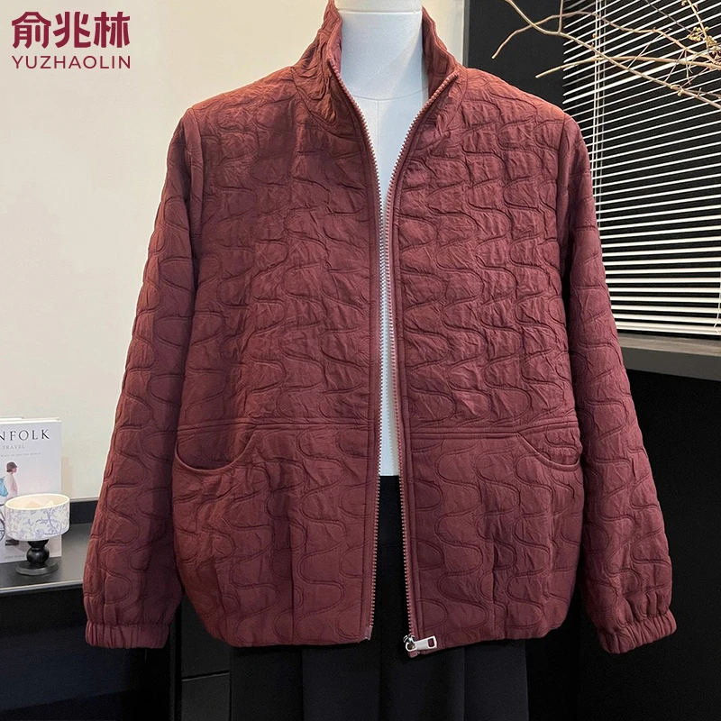俞兆林时尚妈妈立领拉链棒球服外套春秋休闲宽松中老年女夹克上衣