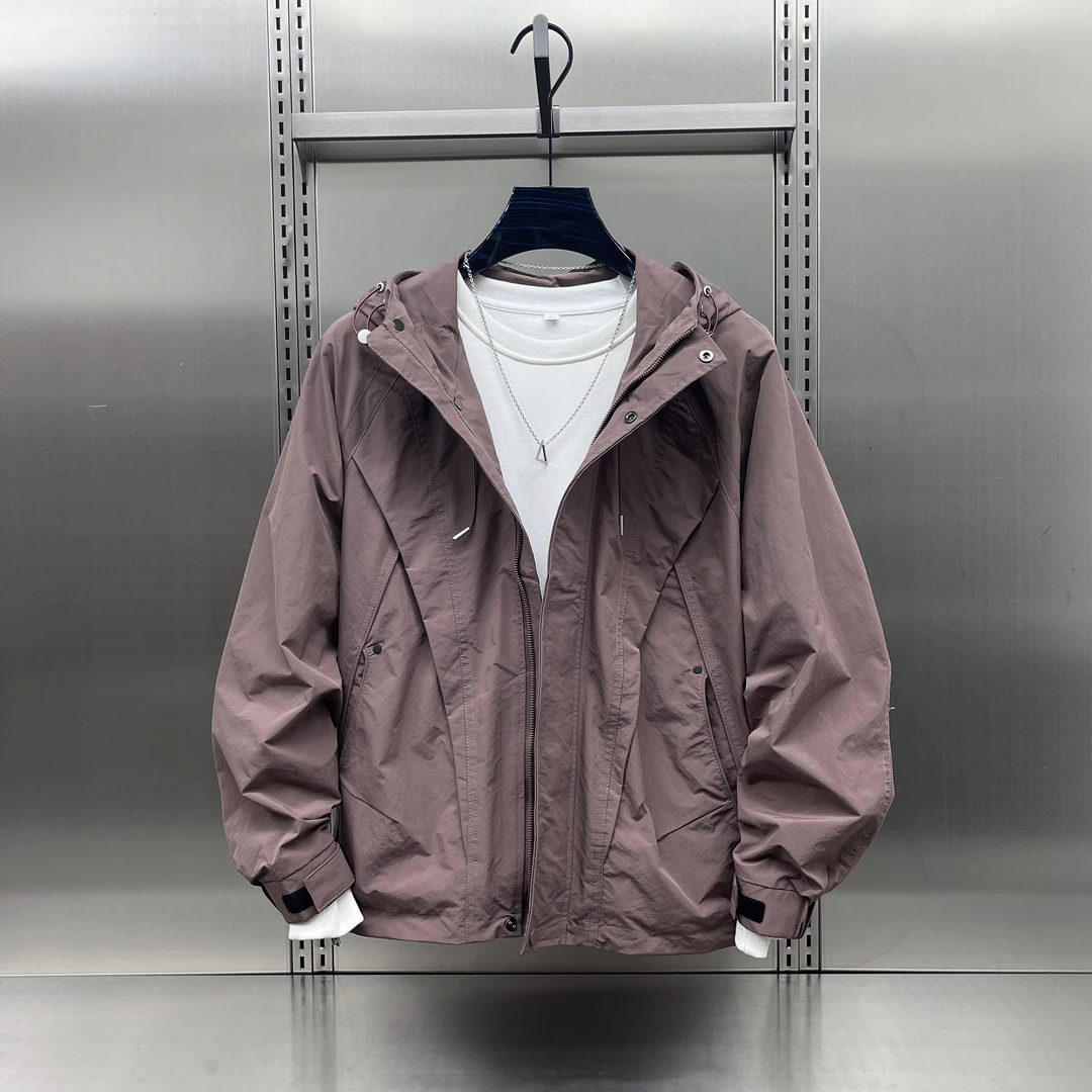 秋冬加棉休闲户外连帽时尚夹克棉服男士潮牌百搭二棉外套男款春秋