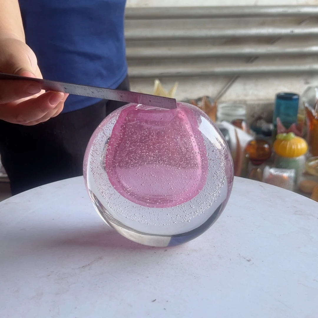 金粉气泡高度14琉璃花器摆件微瑕