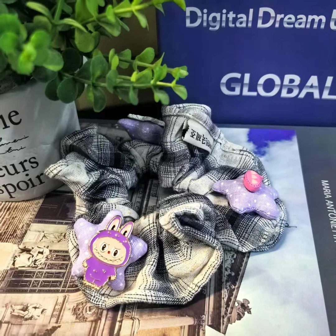 丹姐家-拉布布复古格子发圈