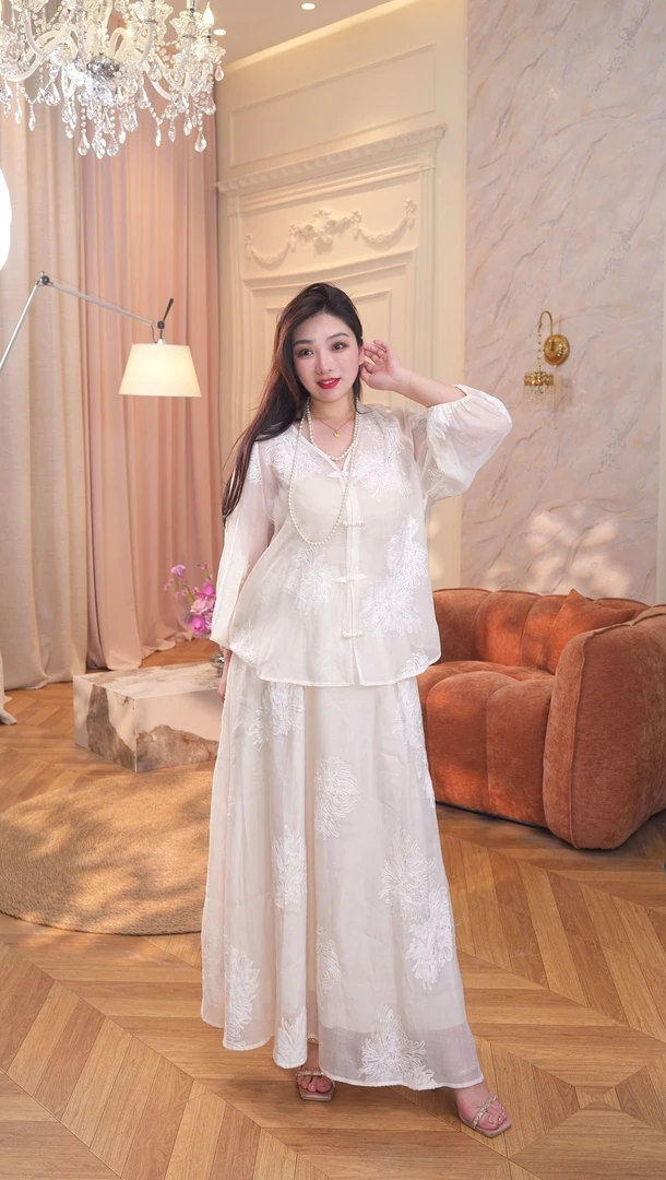 新中式国风套装女装夏季新款高级感改良汉服刺绣套装TZ-2025