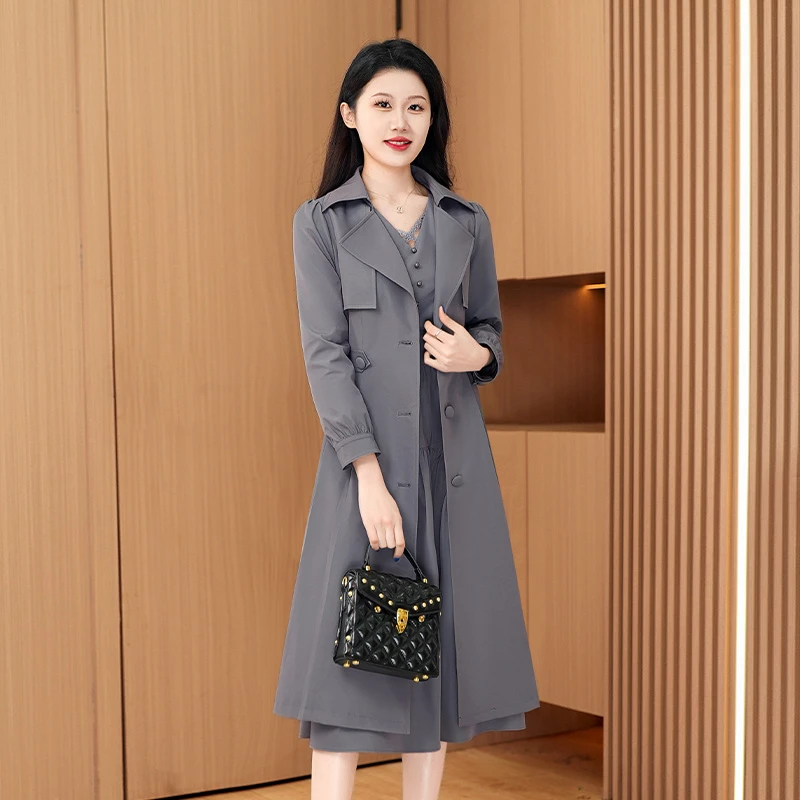 优雅新款气质时尚大气减龄休闲收腰显瘦风衣中长款24663-DXD