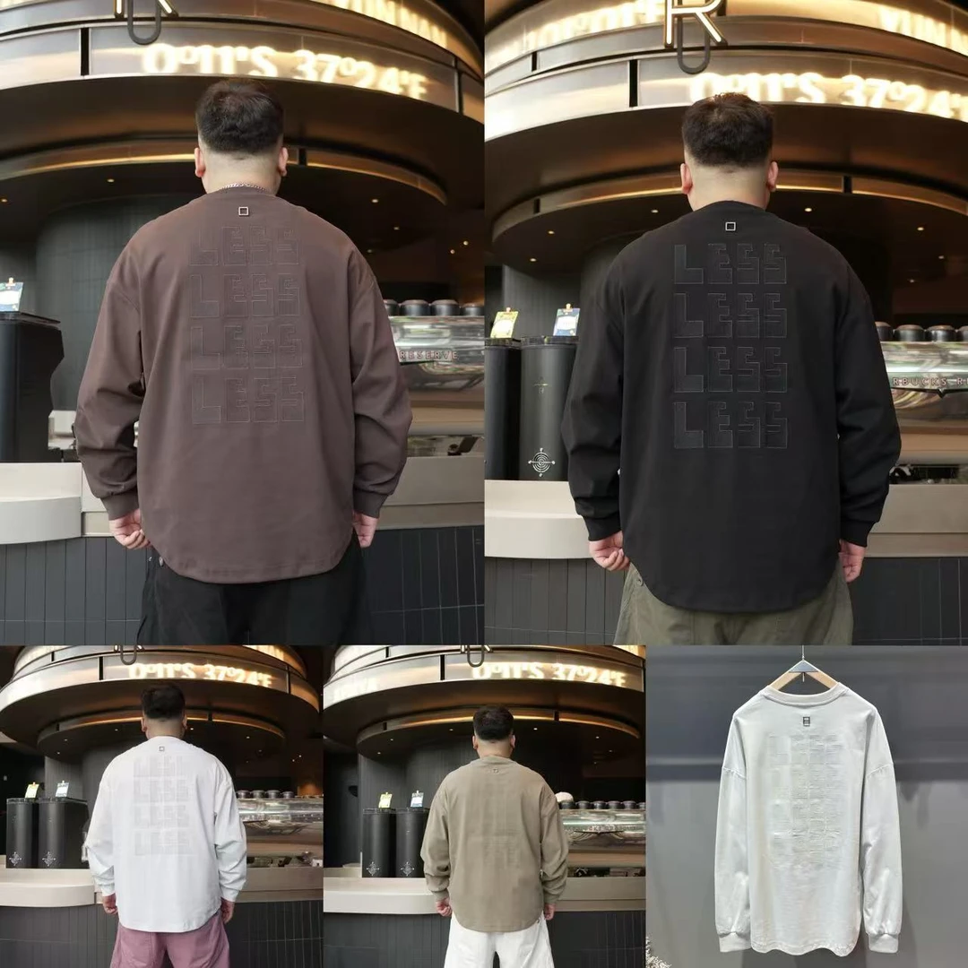 秋季新款重磅长袖T恤圆领印花百搭穿棉宽松拉链袖打底卫衣39738