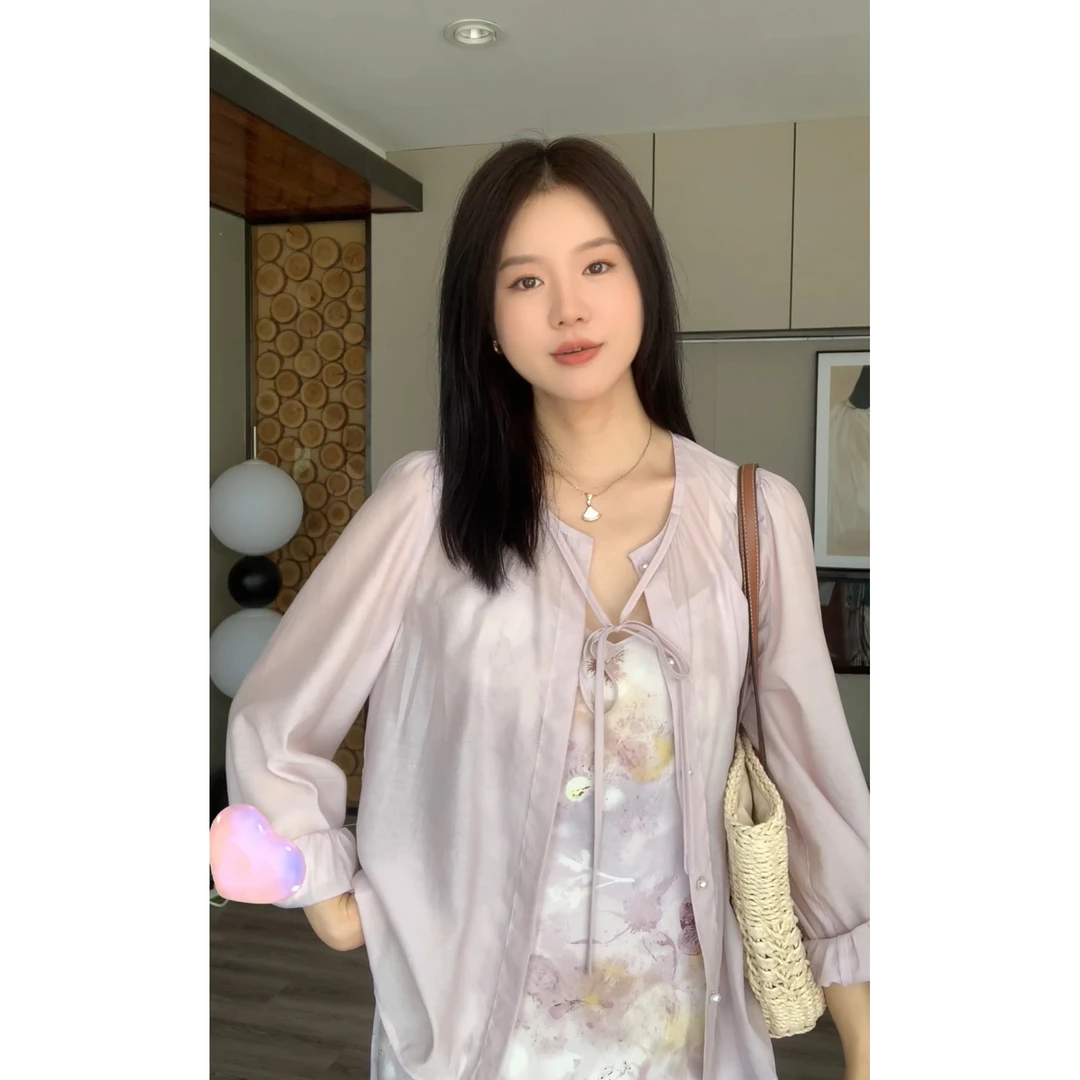 紫罗兰两件套/吊带裙+开衫套装2025年夏季新款两件套时尚气质套装