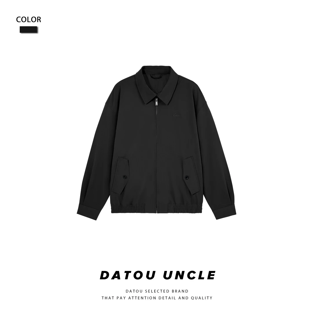 【大头叔叔】春季复古老钱风哈灵顿翻领宽松休闲夹克外套DDC3146