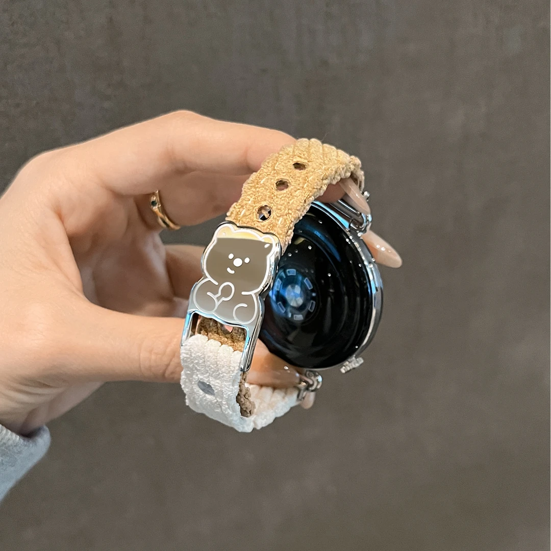 秋冬款适用华为gt6表带gt5/gt4灯芯绒毛绒手表gt6pro女款时尚配件