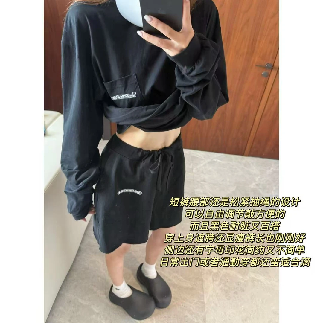 徐秋阳  克罗短裤  夏季新款百搭时尚休闲显瘦显白短裤12798