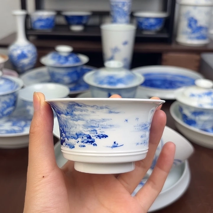 杯子手工手绘山水杯子