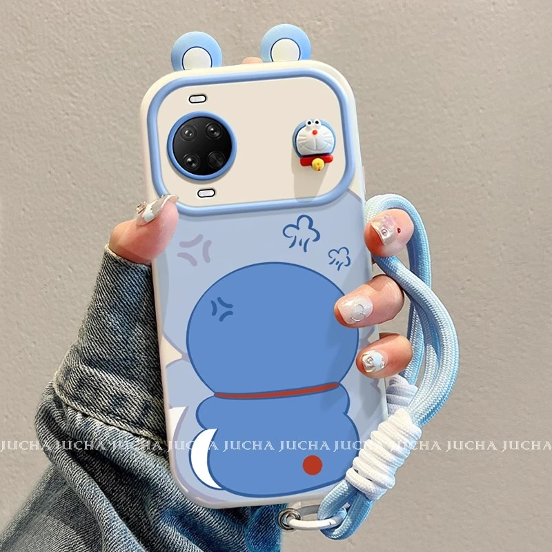 生气蓝胖子适用华为nova14pro手机壳nova13新款硅胶mate70air防摔