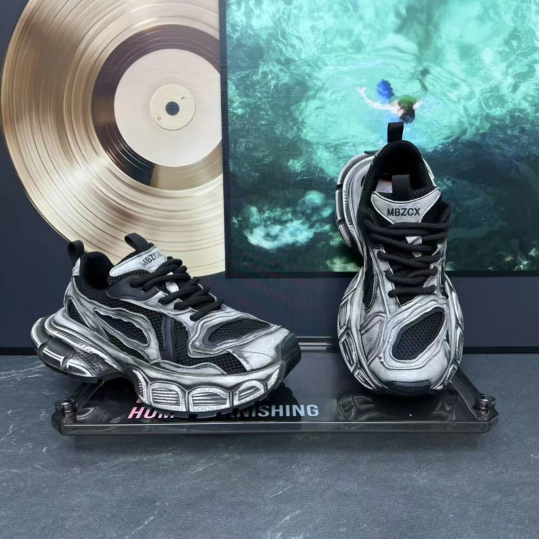 潮流新款擦色脏脏时尚百搭舒适增高厚底男士个性潮鞋夏季男鞋