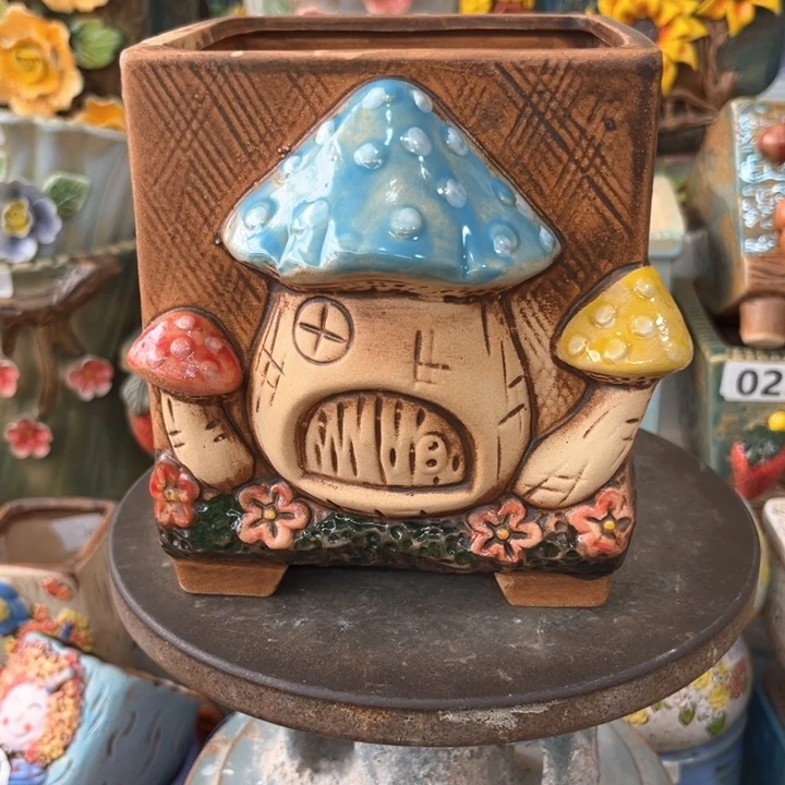 紫砂花盆粗陶材质多肉花盆