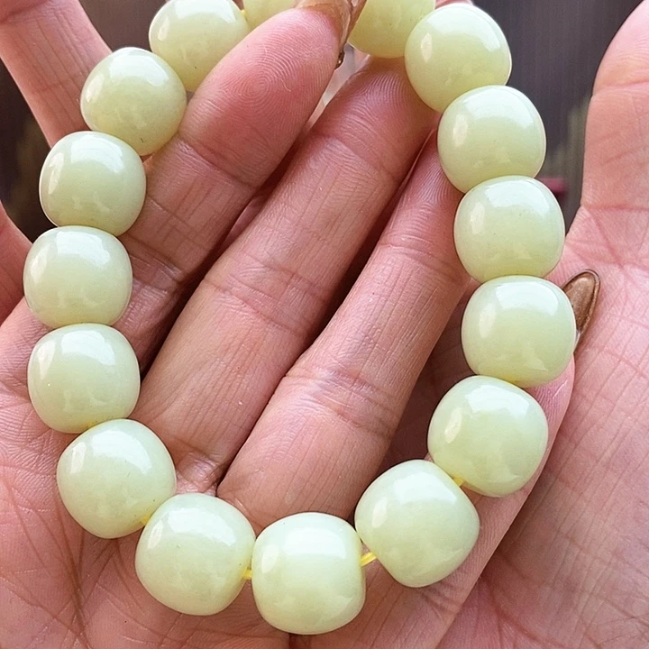 和田玉未镶嵌手链卡14老型黄口