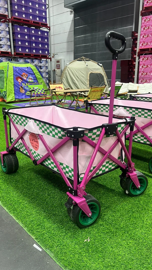 5寸户外露营车推车便携可折叠手拉买菜购物车-颜色款式随机发zl