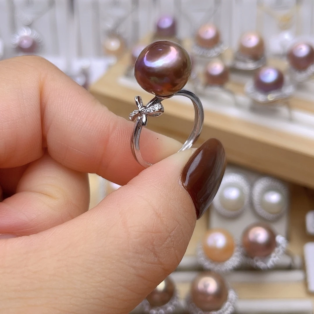 戒指淡水珍珠银S925镶嵌