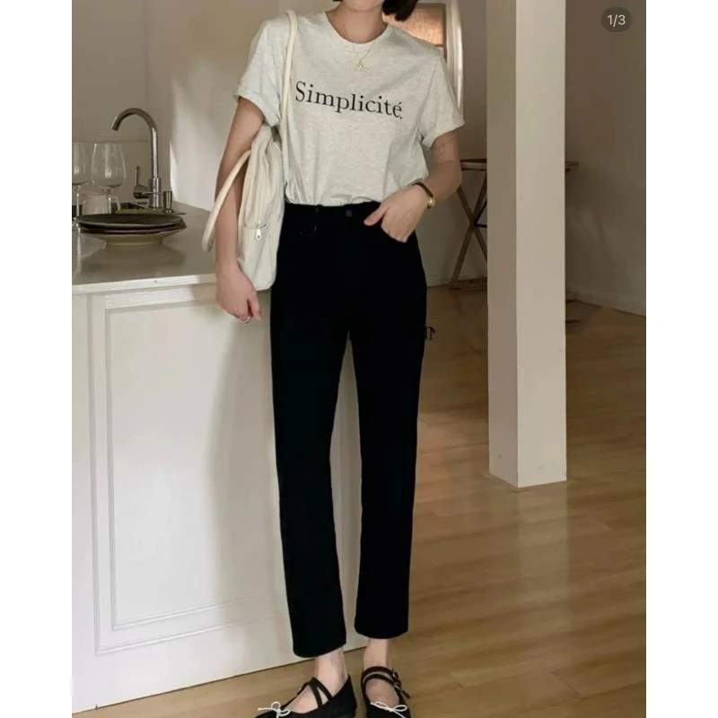 kk 镇店之宝！超显腿细的小黑裤！九分烟管小直筒~