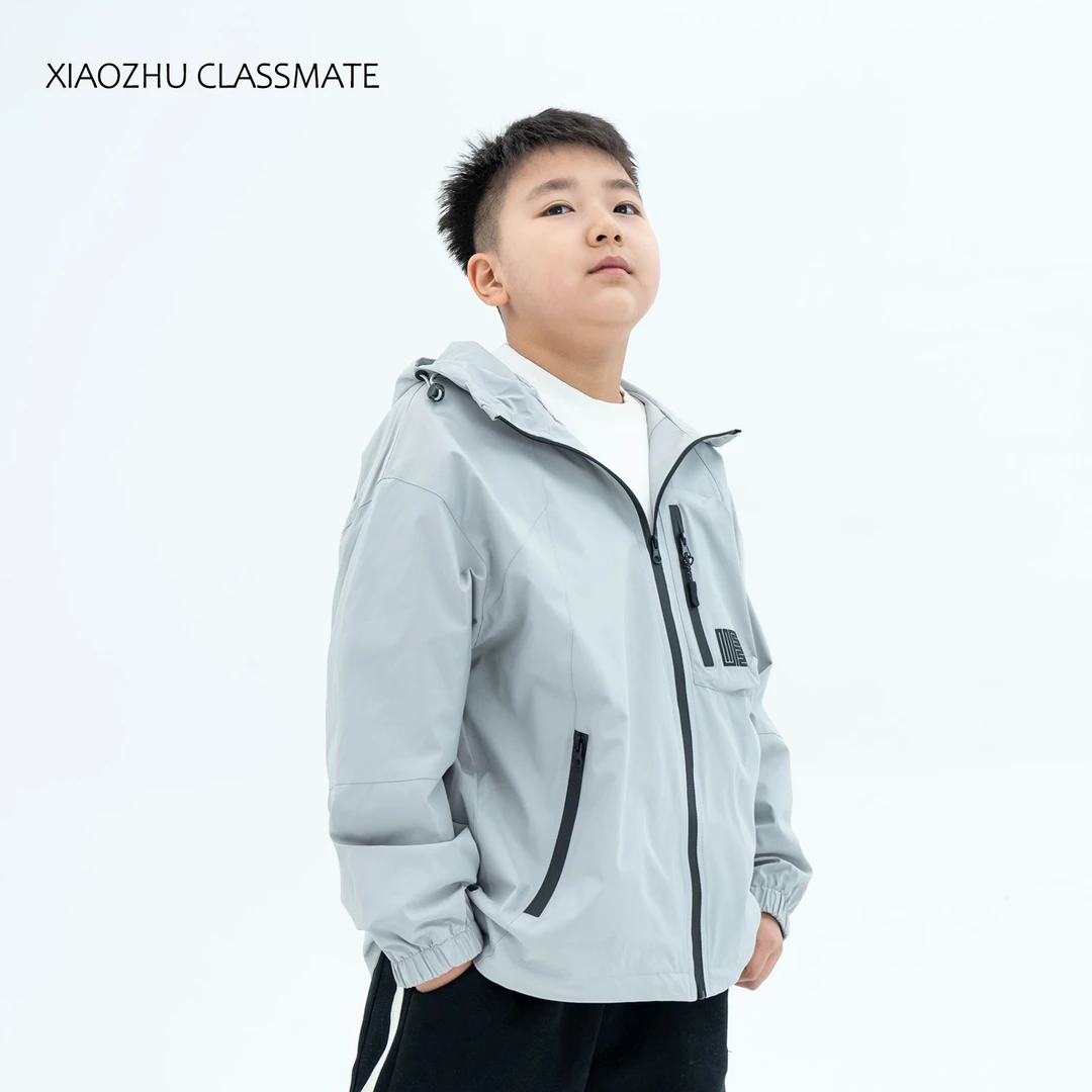 胖男童外套上衣加肥加大青少年夹克男童大码中大童上衣防风54123