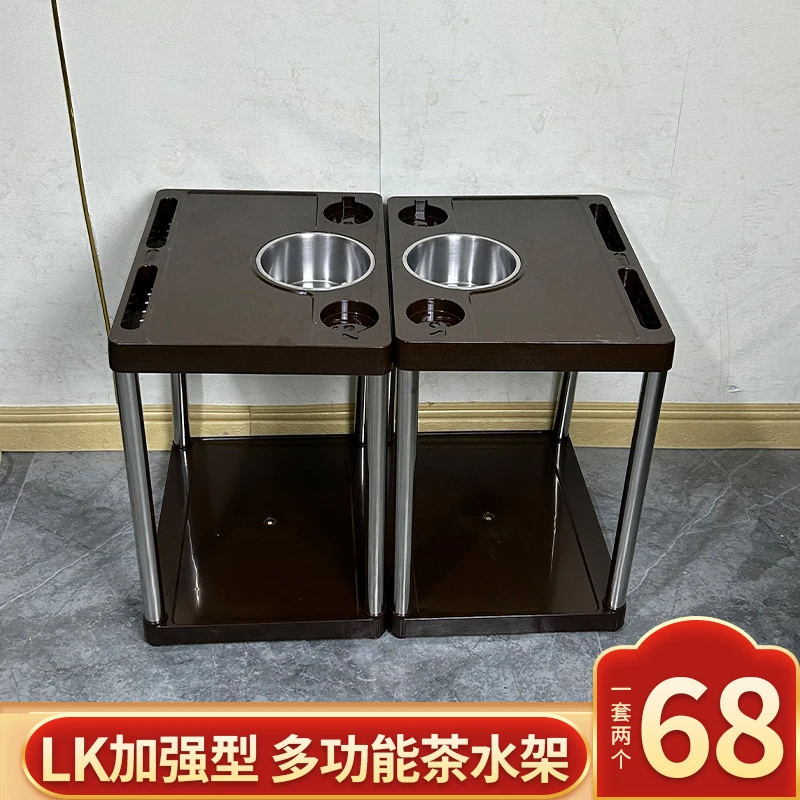 多功能小茶几置物架带不锈钢烟灰缸小桌子简约新中式客厅家用