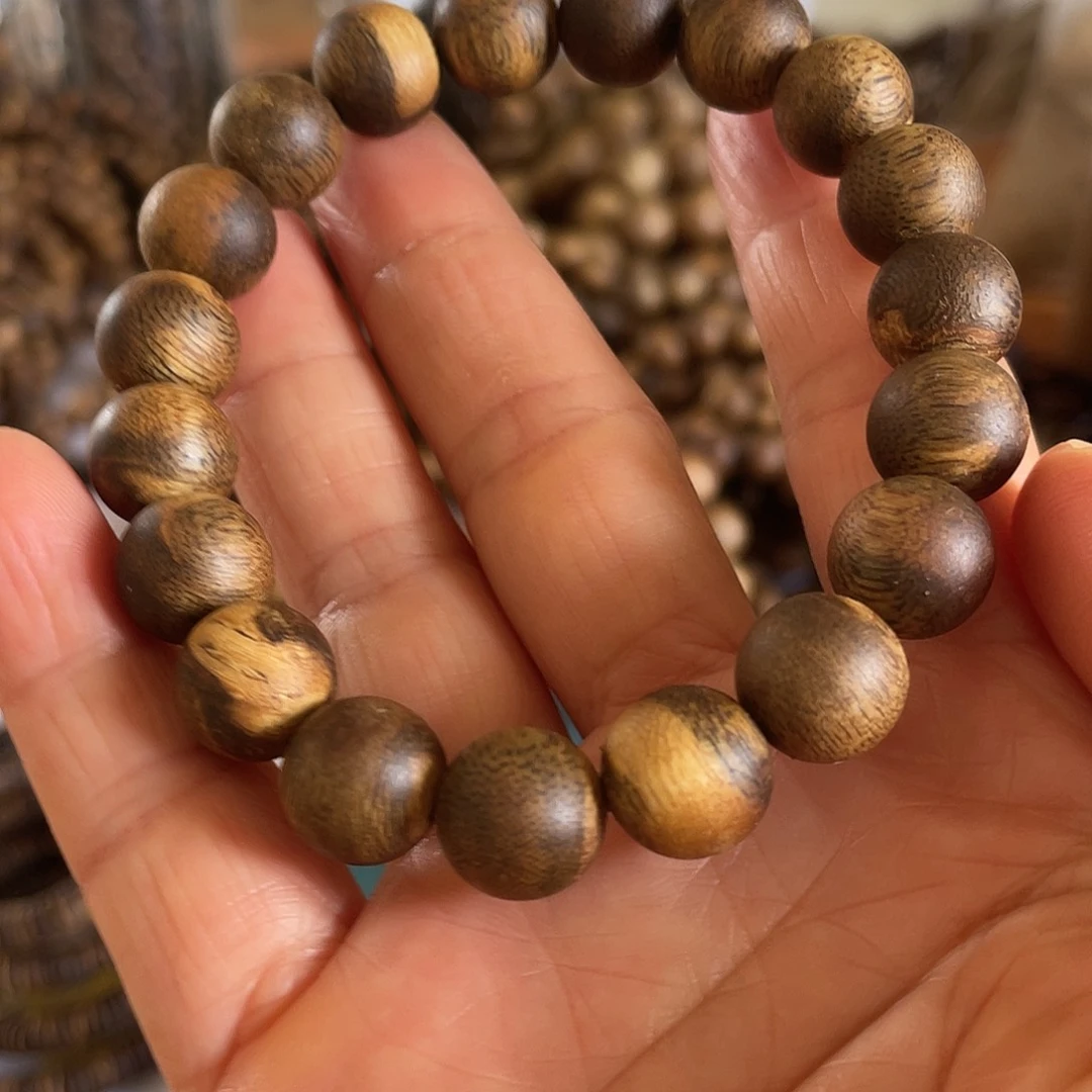 沉香手串11mm虎斑棋11克