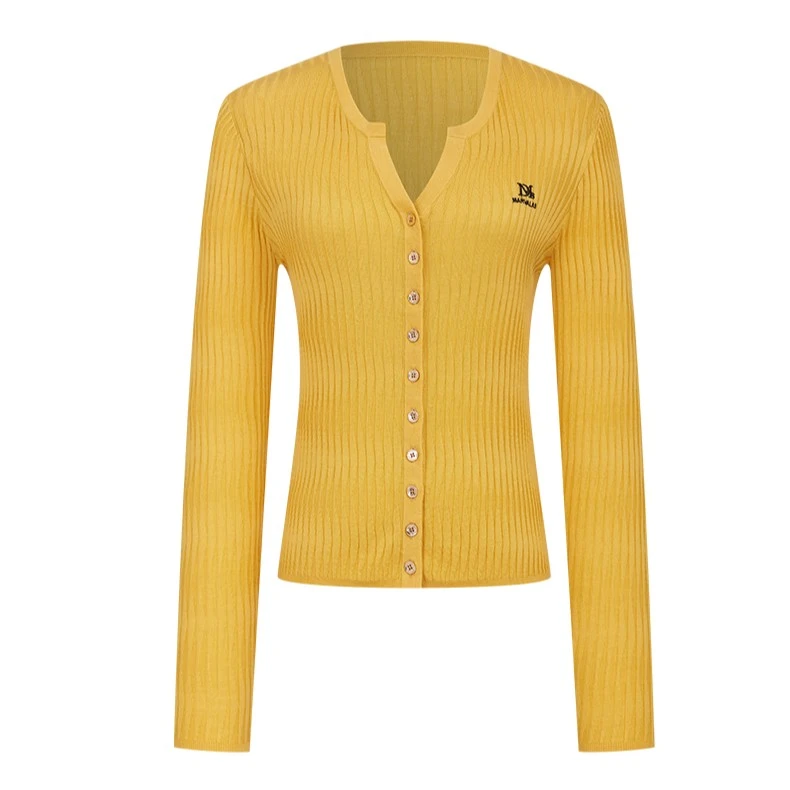 【芊芊专属】曼德诗纯色毛织开衫莱赛尔天丝针织上衣