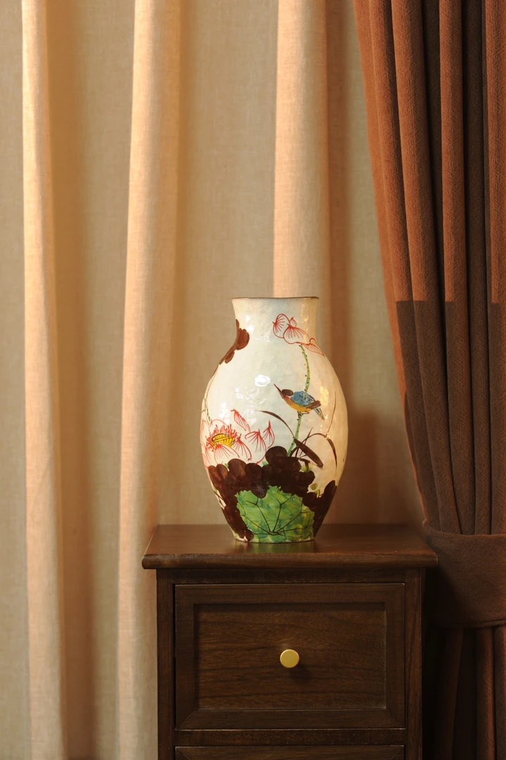 景德镇手工手绘艺术感花瓶（高27cm 口9cm）
