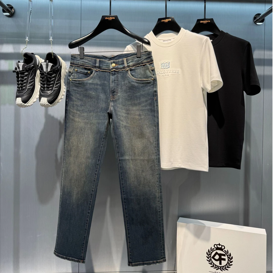 DIKALO FERRE/迪卡里奥 费雷D53NZ619新款男士精梳牛仔裤百搭直筒