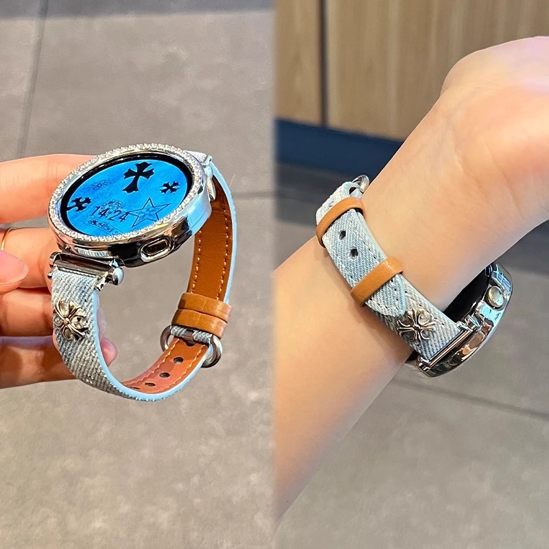 【克罗心】适用于华为gt5表带牛仔gt4/5pro手表带watch5女款配件3/2