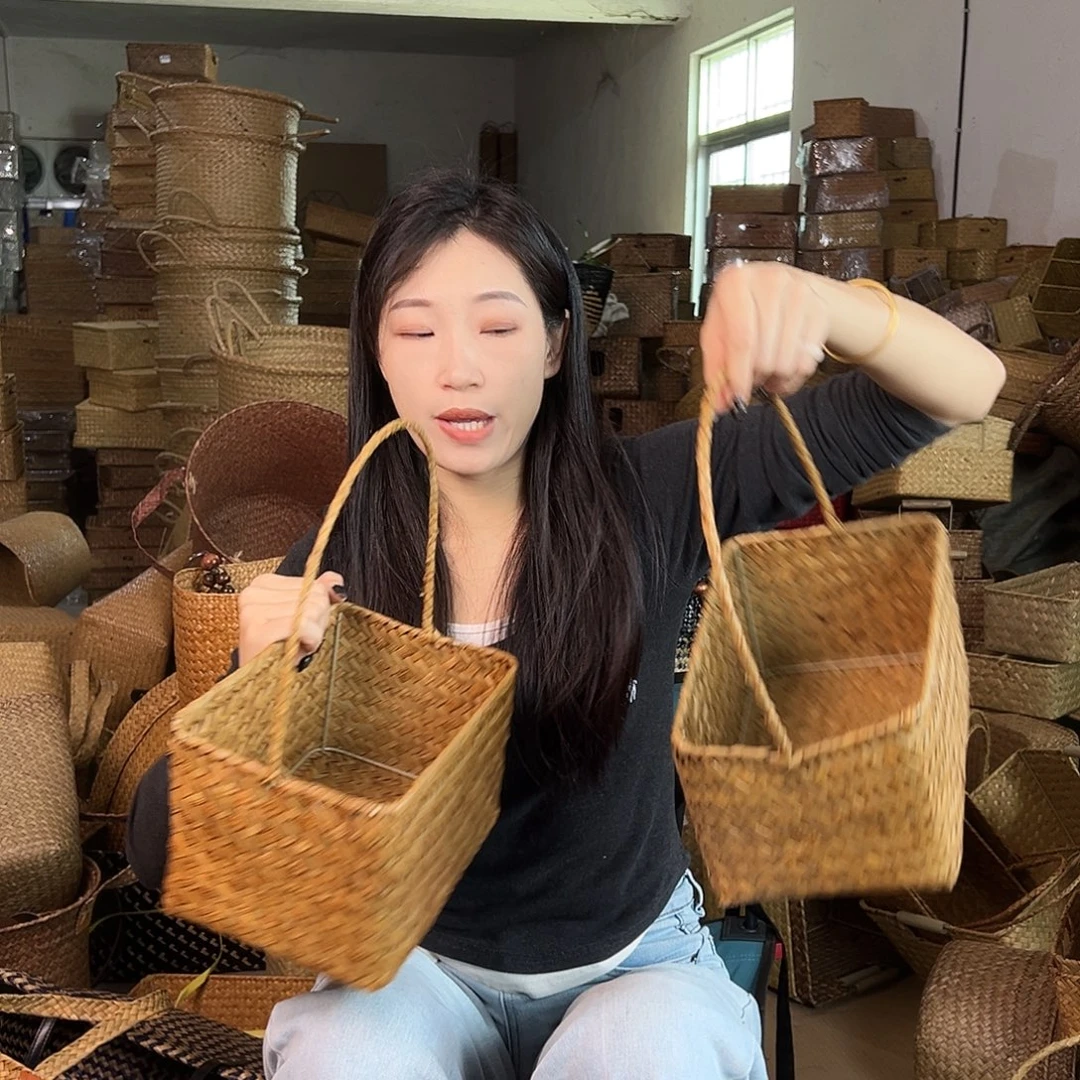 草编草编包/草编收纳盒带瑕疵