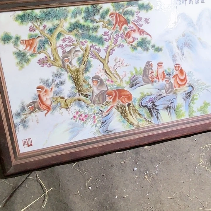 其他陶景德镇高温陶瓷瓷版画猴子画片