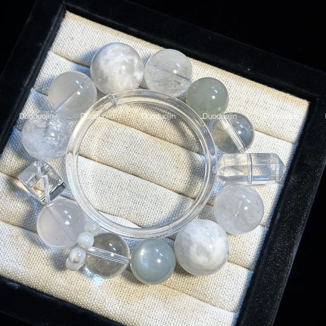 【雪国列车】天然水晶雪花幽灵白幽灵手串多样性发一