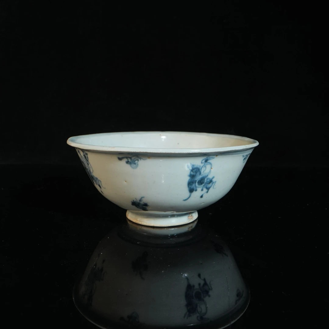 lot14763 4818 明成化 青花昭君出塞撇口碗 H:6.5 D:14.5