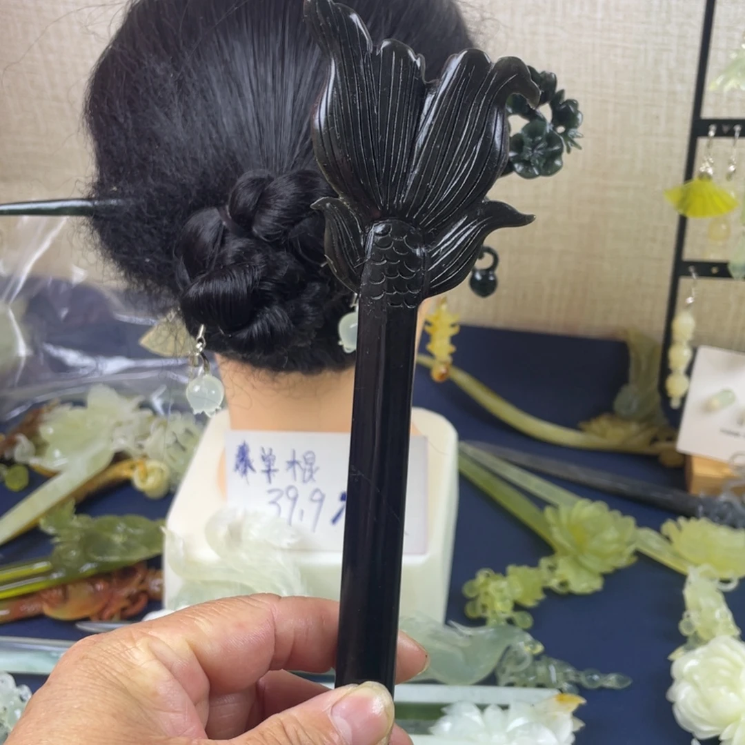 未镶嵌蛇纹石玉发饰