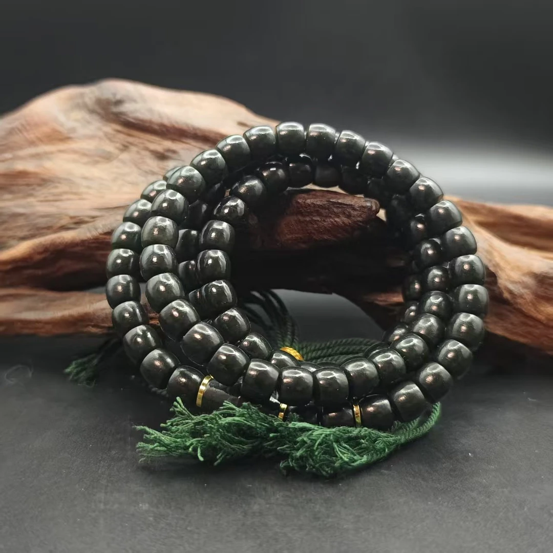 Z和田玉桶珠项链（108）1844