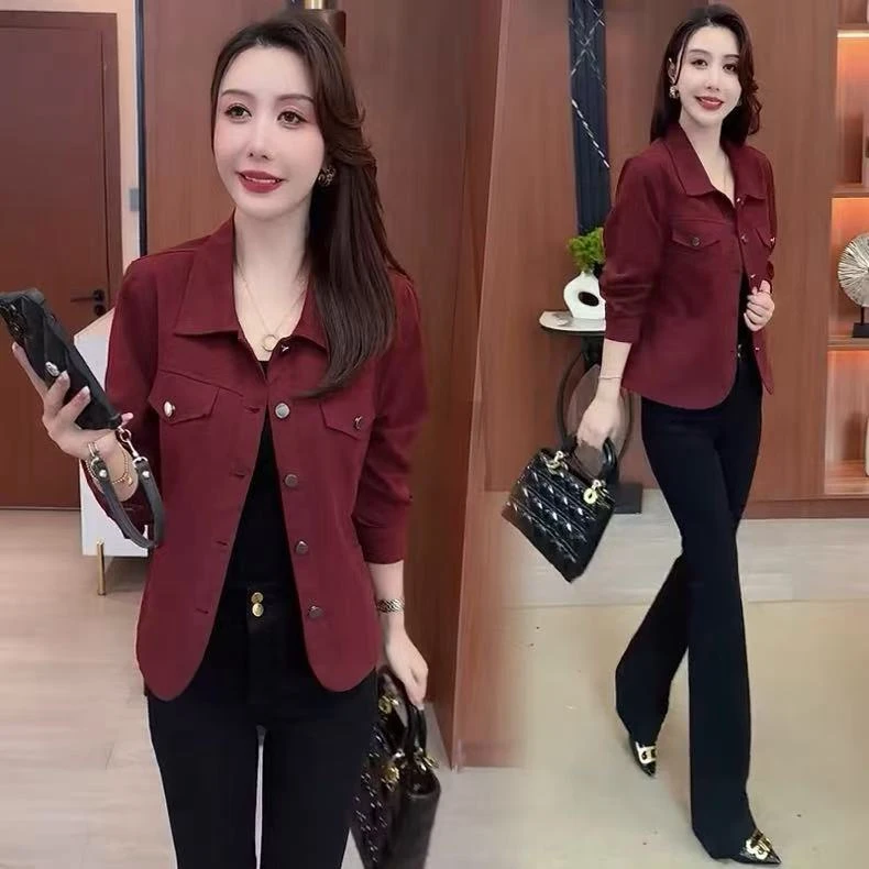 La babite时尚休闲短款牛仔外套女春秋新款减龄百搭夹克开衫上衣