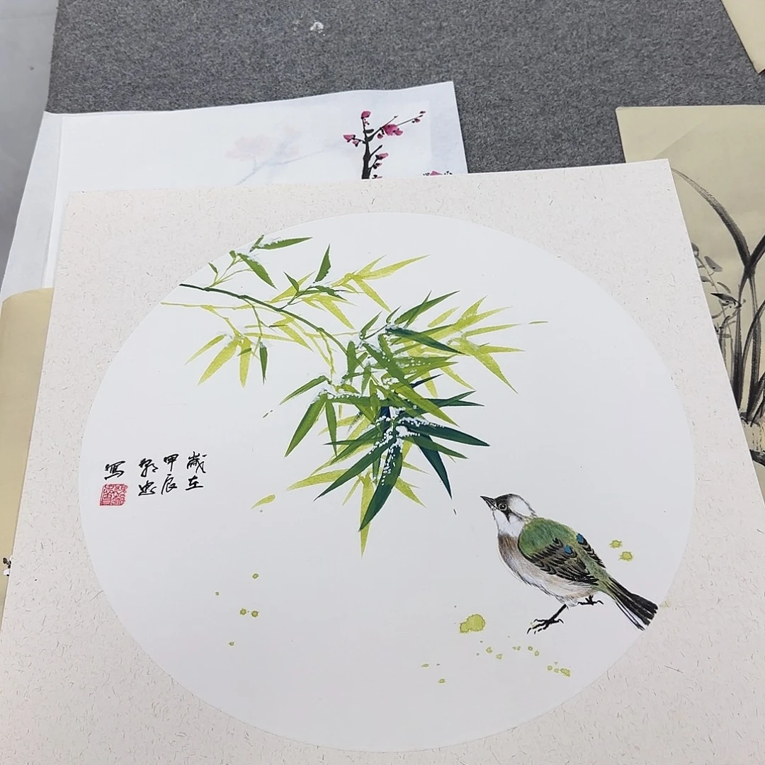 国画国画立体兰花