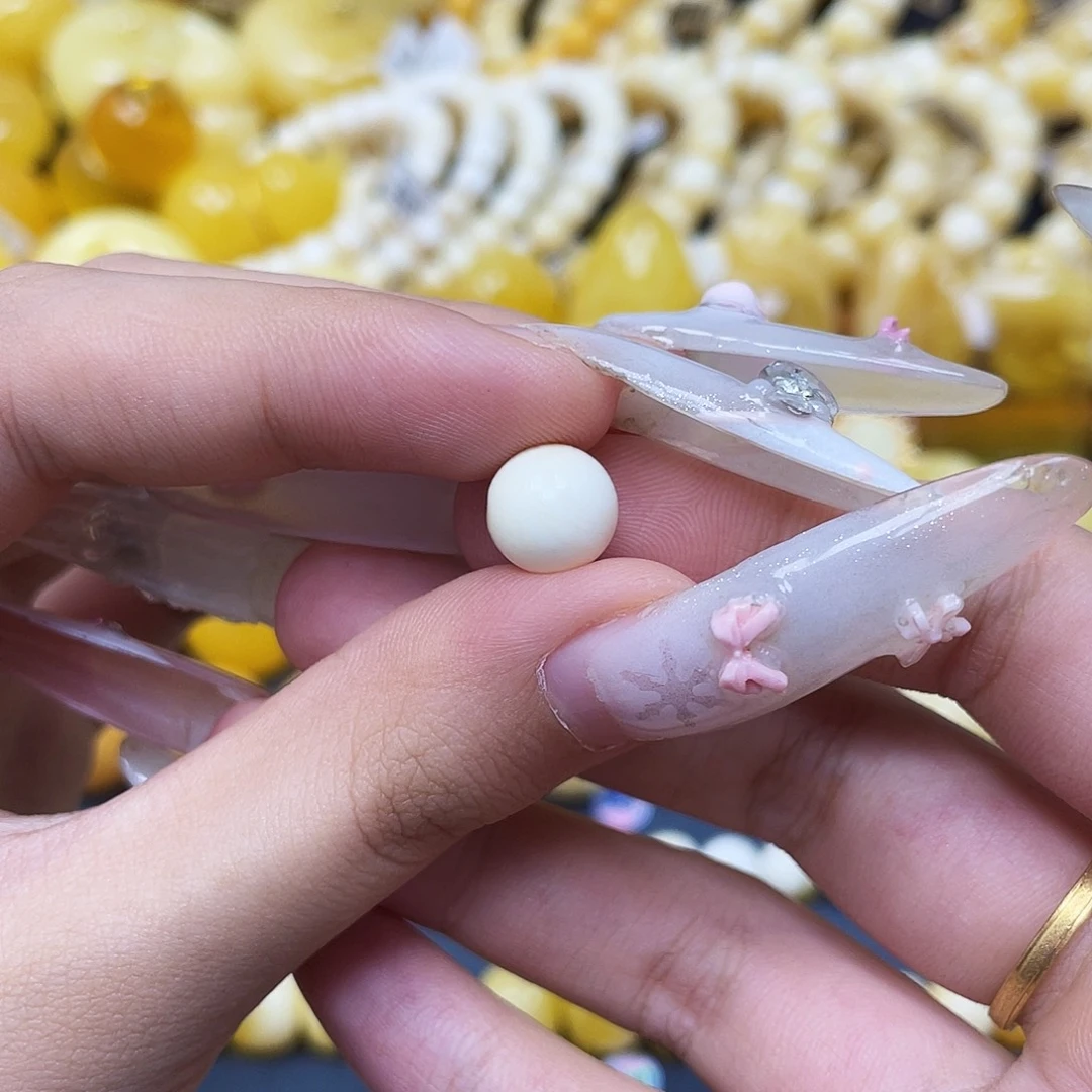 裸石蜜蜡未镶嵌9.7mm圆珠