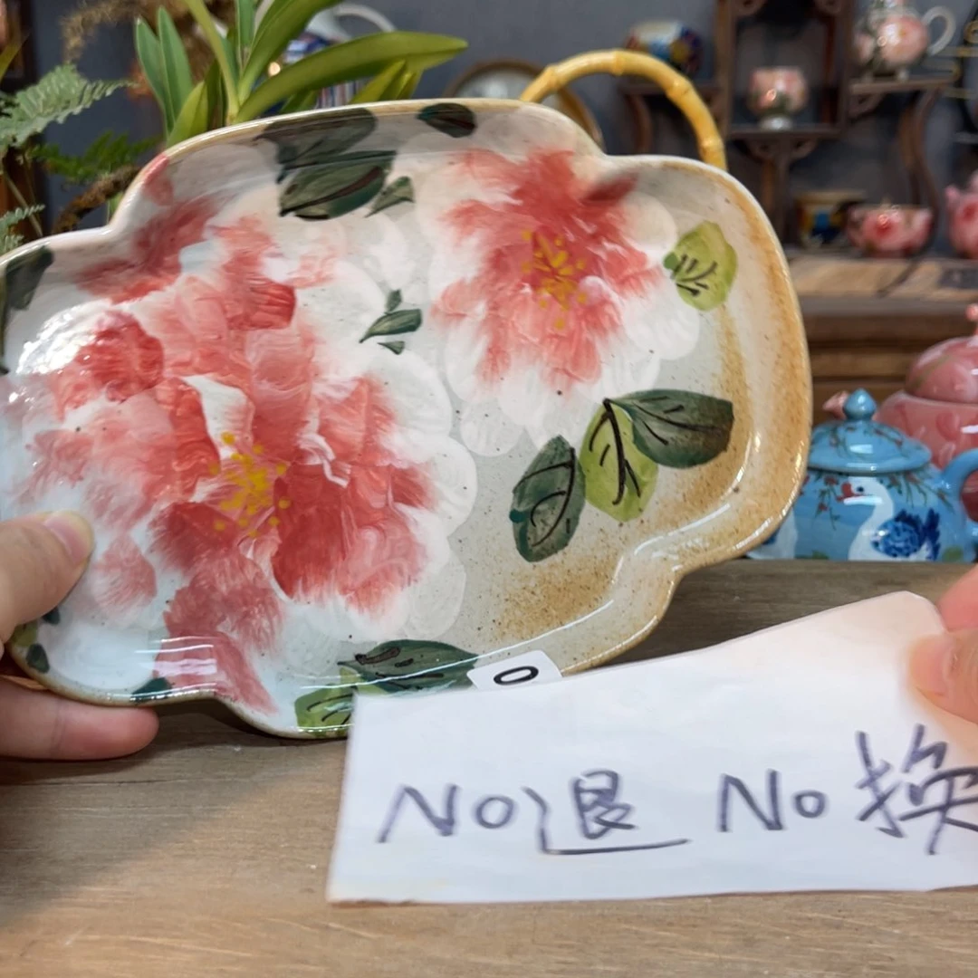 霞***晖壶素浅陶瓷手工手绘