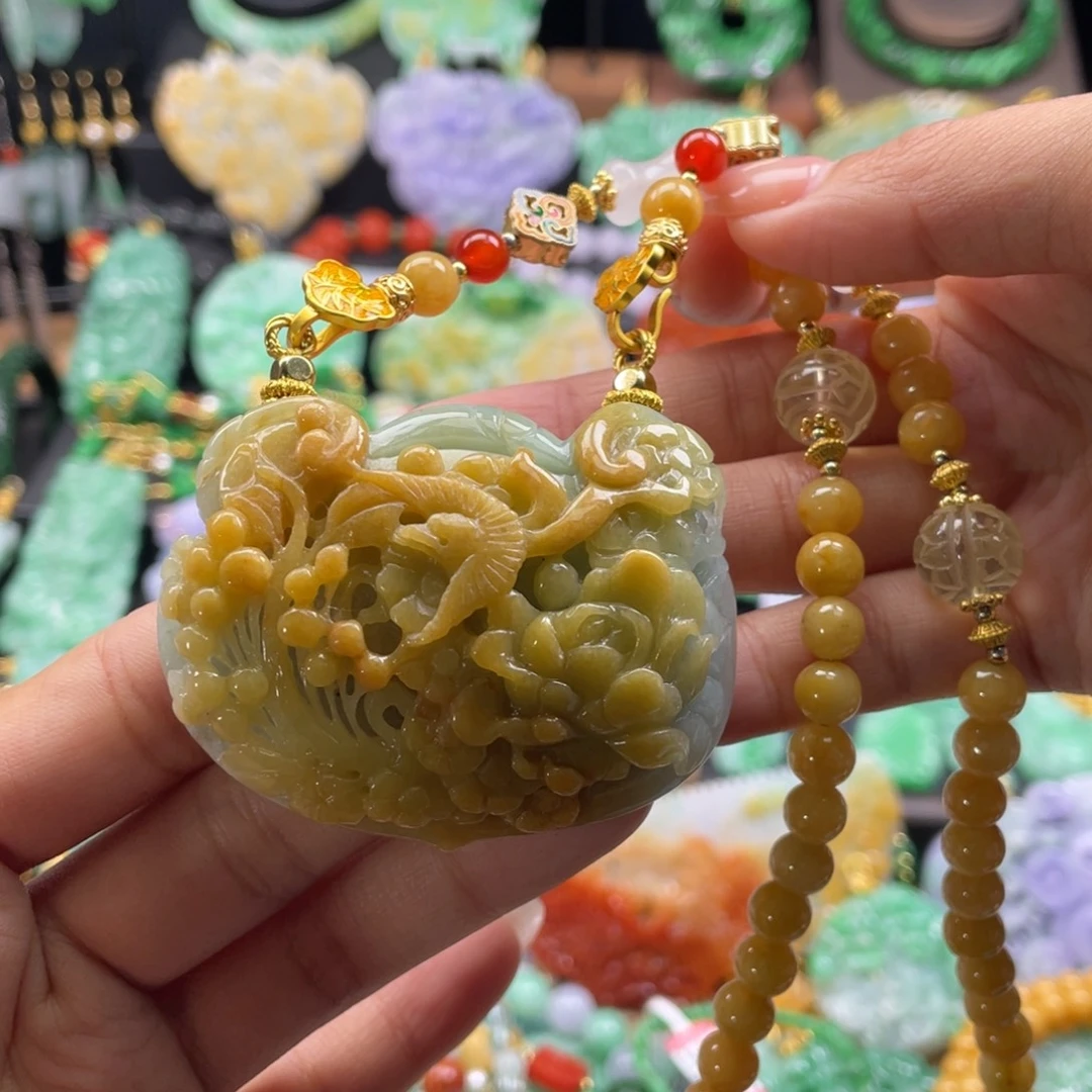翡翠未镶嵌颈饰代编织